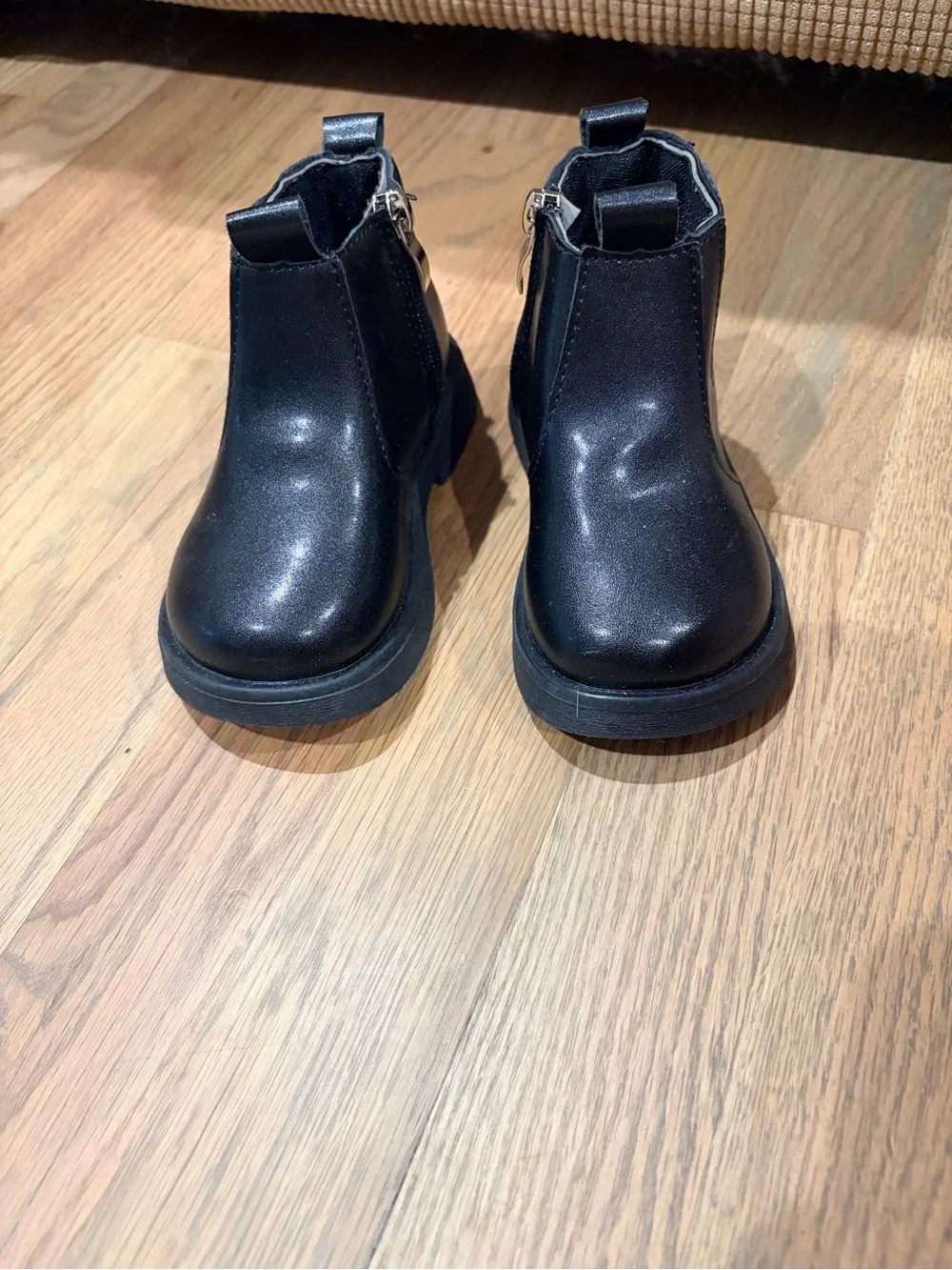 Little girl black boots, size 7